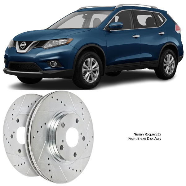 Nissan Rogue S35 Slotted Front Brake Disc Assy 40206-JD00A